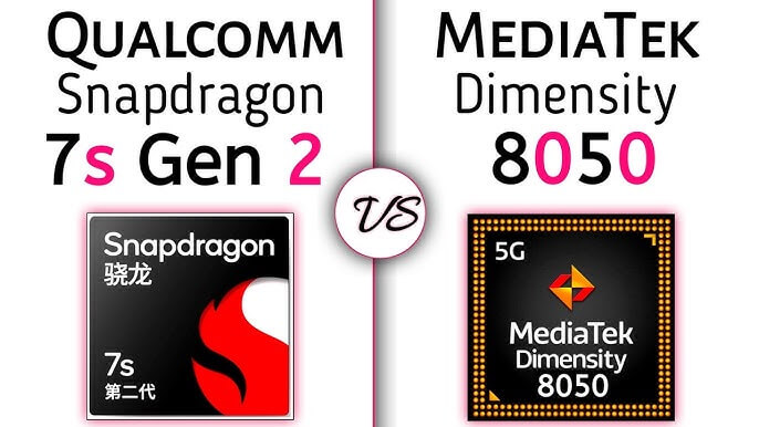 MediaTek Dimensity 8050 vs Snapdragon 7s Gen 2 performance comparison